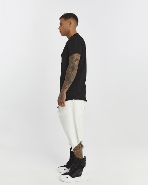 Asymmetric Overlock Seam Longline Men’s T-Shirt