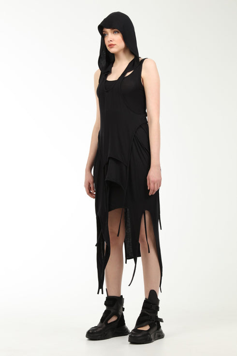 Low-Cut Hooded T-Shirt with Boleros Inside