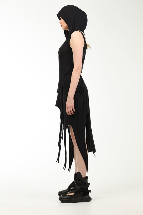 Low-Cut Hooded T-Shirt with Boleros Inside