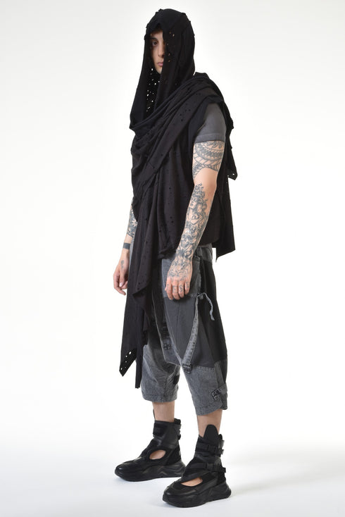 Hooded Vest with Perforated Layers