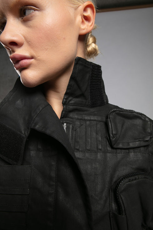 Multi-Pocket Ribbed Jacket