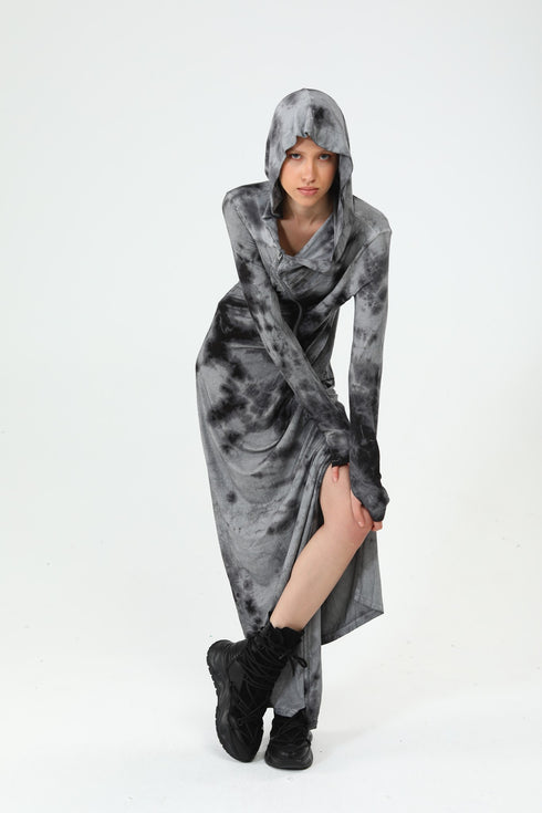 Hooded Asymmetric Dress