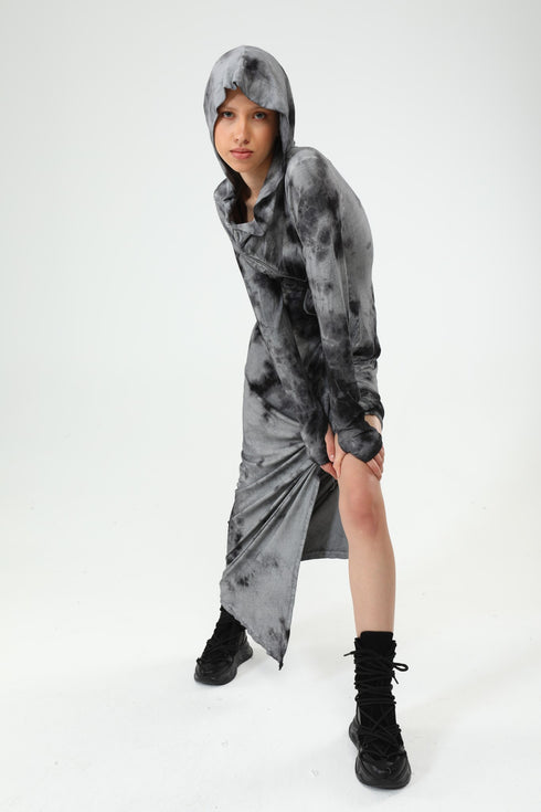Hooded Asymmetric Dress
