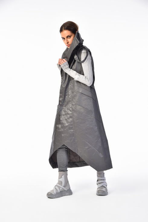 Long Jacket With Multi-Pockets On The Collar