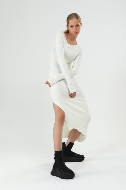 Asymmetric Side-Slit Dress