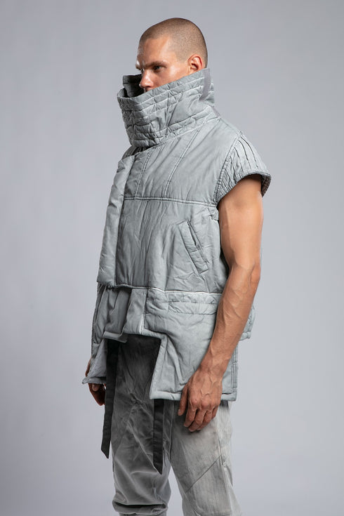 Short Coat with Long Scarf and Quilted Shroud