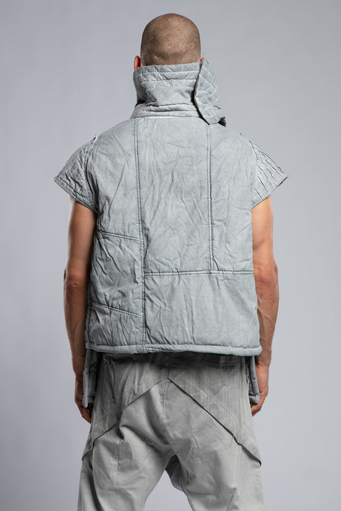 Short Coat with Long Scarf and Quilted Shroud