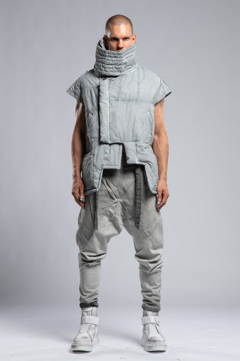 Short Coat with Long Scarf and Quilted Shroud