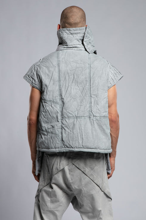 Short Coat with Long Scarf and Quilted Shroud