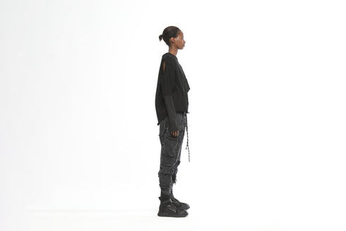 Asymmetrical Sweatshirt with Dirty Stitching