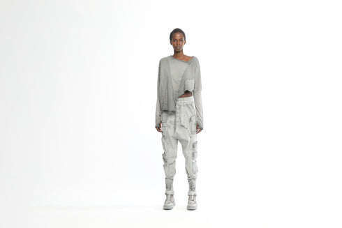 Asymmetrical Sweatshirt with Dirty Stitching