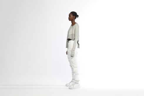 Asymmetrical Sweatshirt with Dirty Stitching