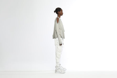 Asymmetrical Sweatshirt with Dirty Stitching