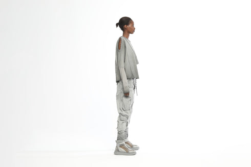 Asymmetrical Sweatshirt with Dirty Stitching