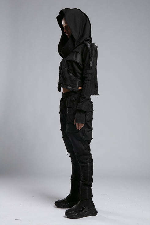 Dirty Stitched Contrast Panel Sweatshirt