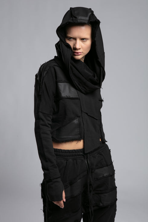 Dirty Stitched Contrast Panel Sweatshirt