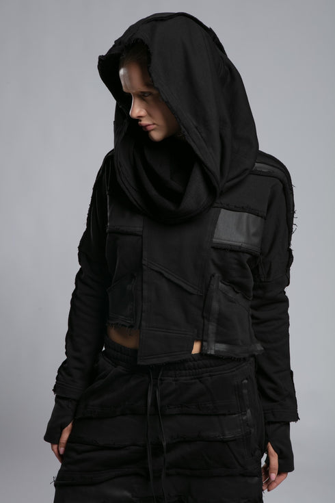 Dirty Stitched Contrast Panel Sweatshirt