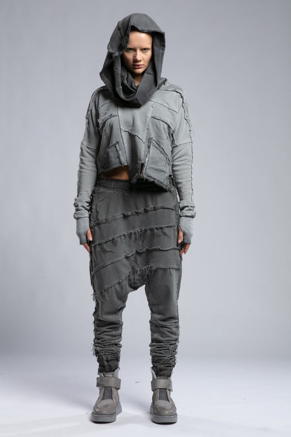 Dirty Stitched Contrast Panel Sweatshirt