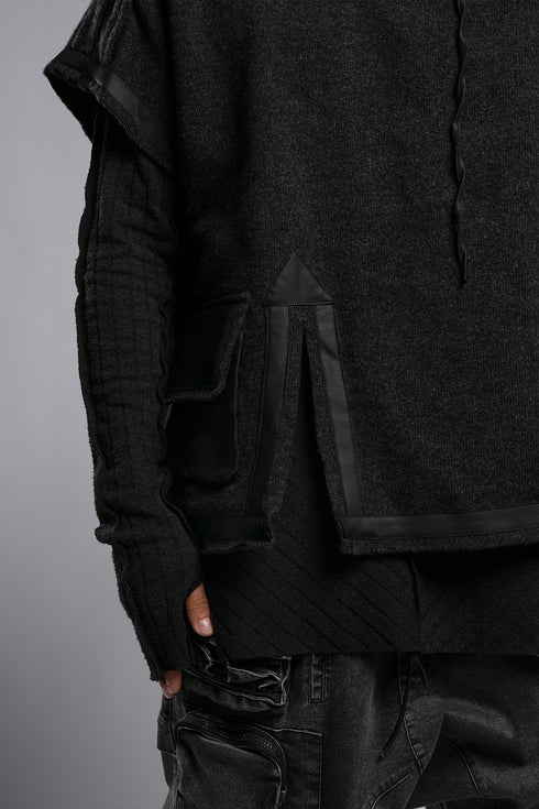 Short Cardigan with Slit on the Front