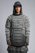 Ribbed Denim Band Hooded Sweatshirt