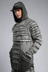 Ribbed Denim Band Hooded Sweatshirt