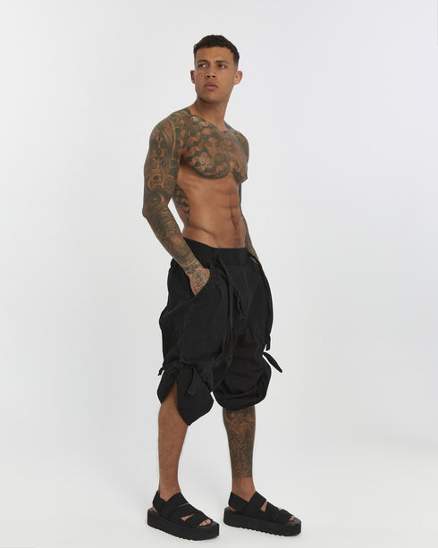 Front Tie Wide Leg Men's Trousers