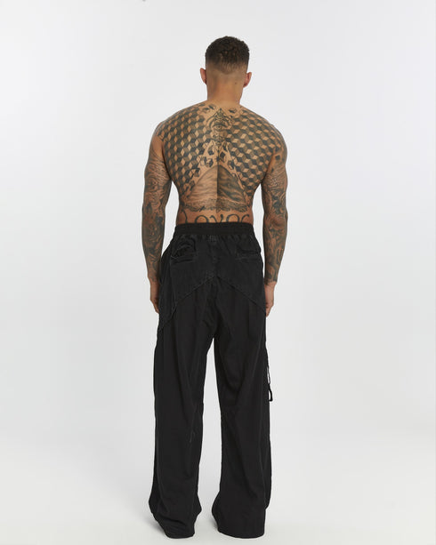 Front Tie Wide Leg Men's Trousers
