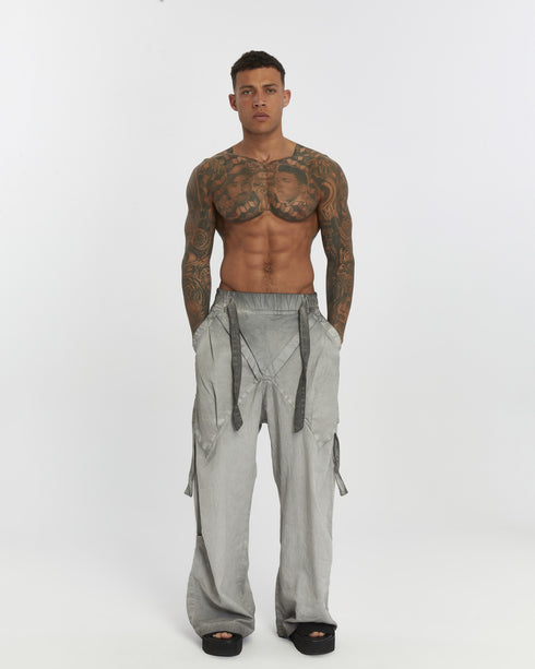 Front Tie Wide Leg Men's Trousers