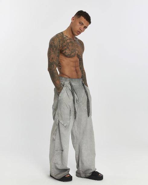 Front Tie Wide Leg Men's Trousers