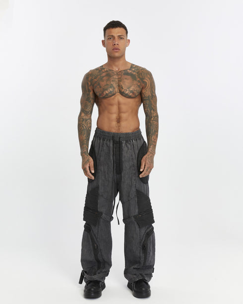 Garnished Wide Leg Men's Trousers