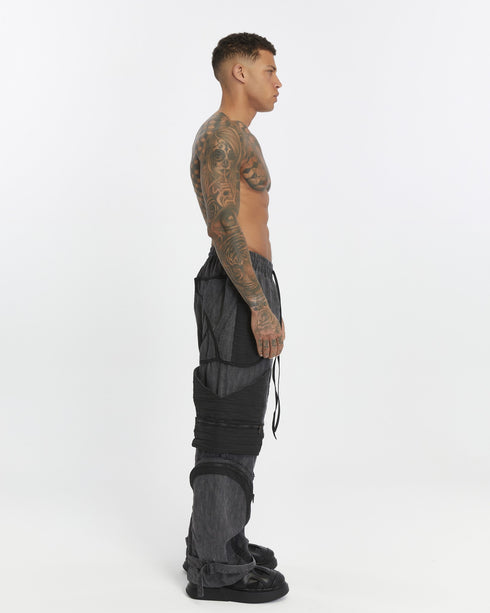 Garnished Wide Leg Men's Trousers