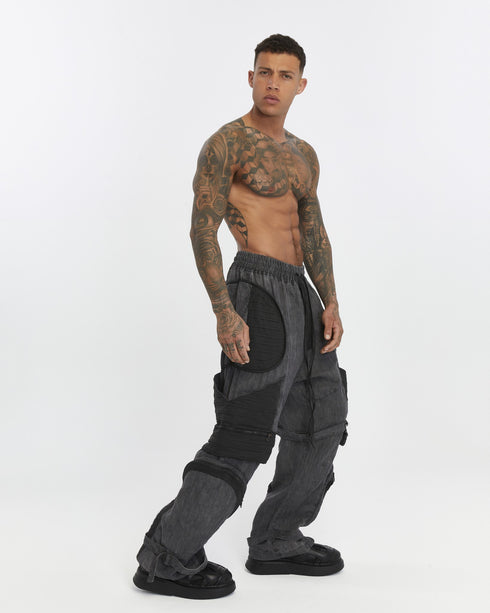 Garnished Wide Leg Men's Trousers