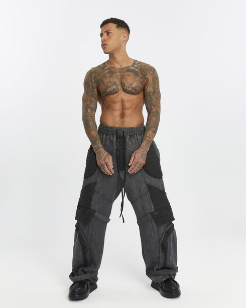 Garnished Wide Leg Men's Trousers