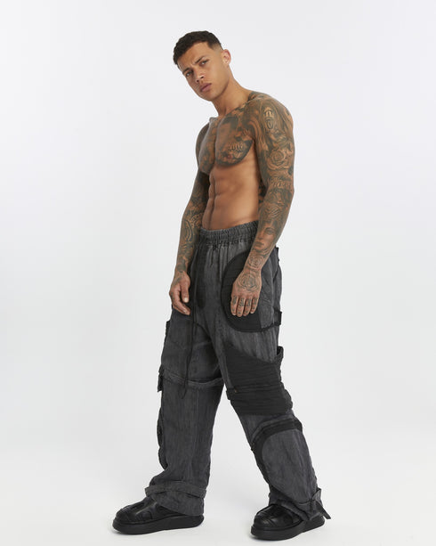 Garnished Wide Leg Men's Trousers