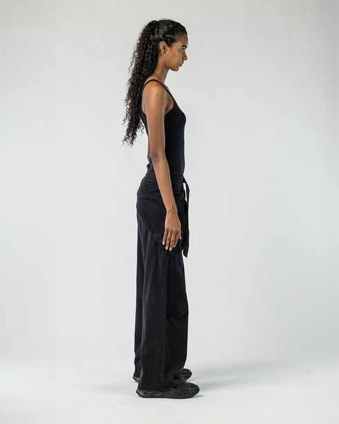 Front Tie Wide Leg Woman's Trousers
