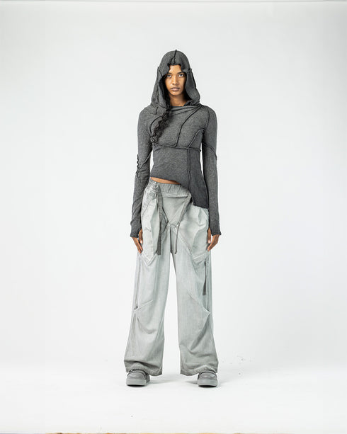 Front Tie Wide Leg Woman's Trousers