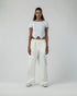 Front Tie Wide Leg Woman's Trousers