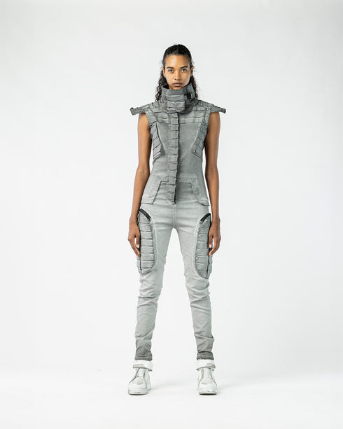 Sleeveless Women's Jumpsuit with Large Pockets