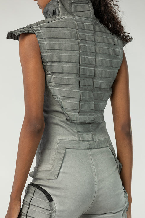 Sleeveless Women's Jumpsuit with Large Pockets