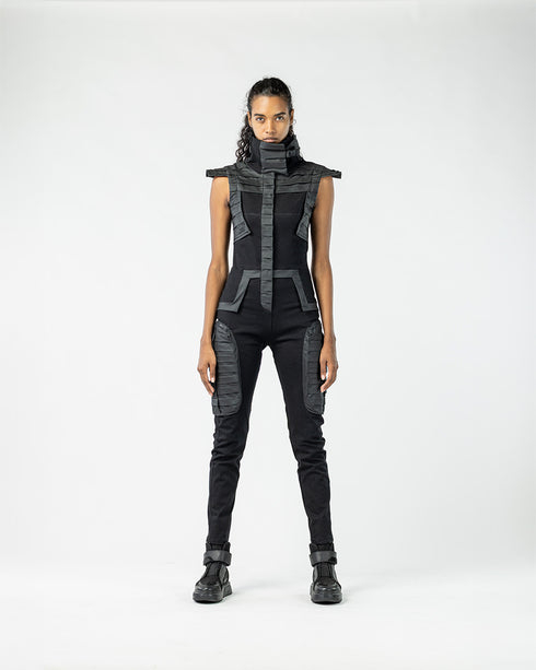 Sleeveless Women's Jumpsuit with Large Pockets