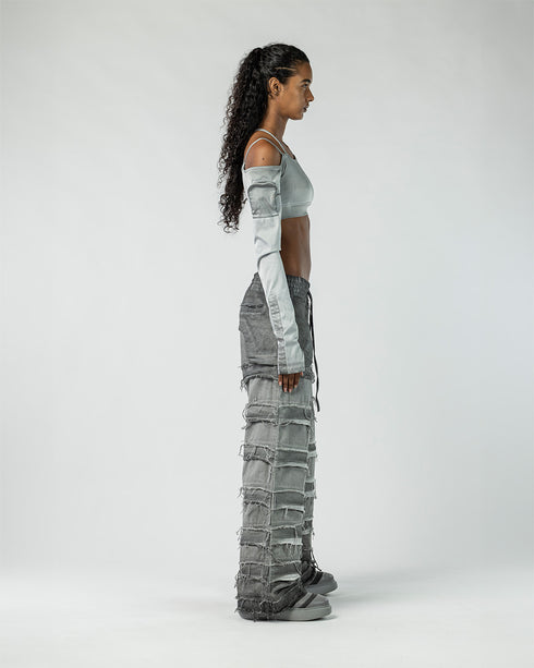 Women’s Multi-Panel Deconstructed Denim Pants