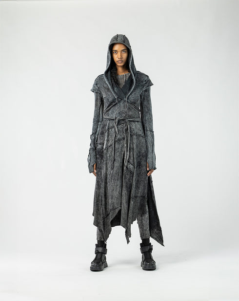 Women's Long Cardigan with Slit Cuffs