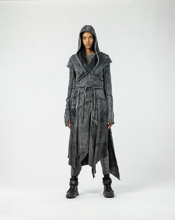 Women's Long Cardigan with Slit Cuffs