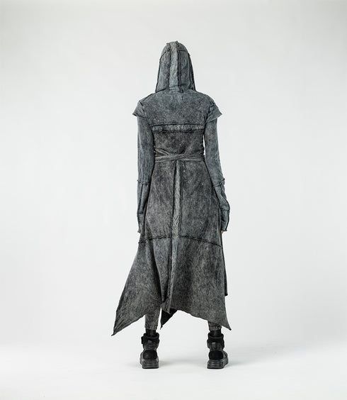 Women's Long Cardigan with Slit Cuffs