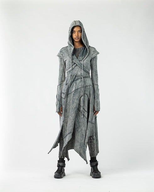 Women's Long Cardigan with Slit Cuffs