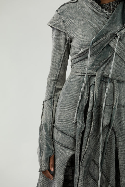 Women's Long Cardigan with Slit Cuffs