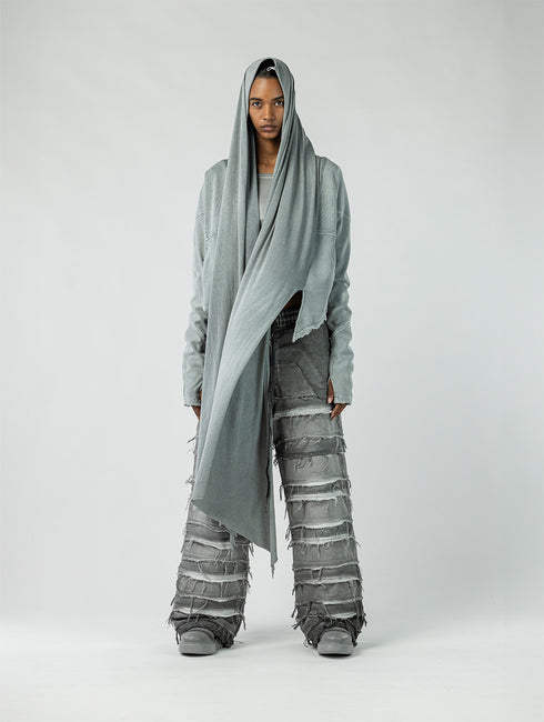 Cropped Cape-Front Cardigan for Women