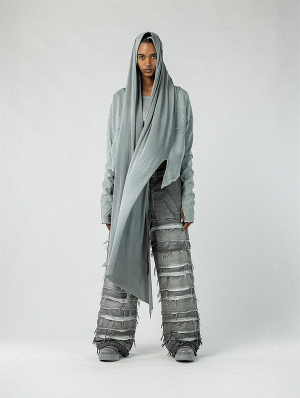 Cropped Cape-Front Cardigan for Women