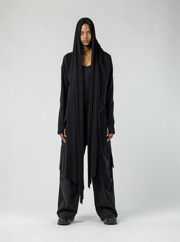 Cropped Cape-Front Cardigan for Women