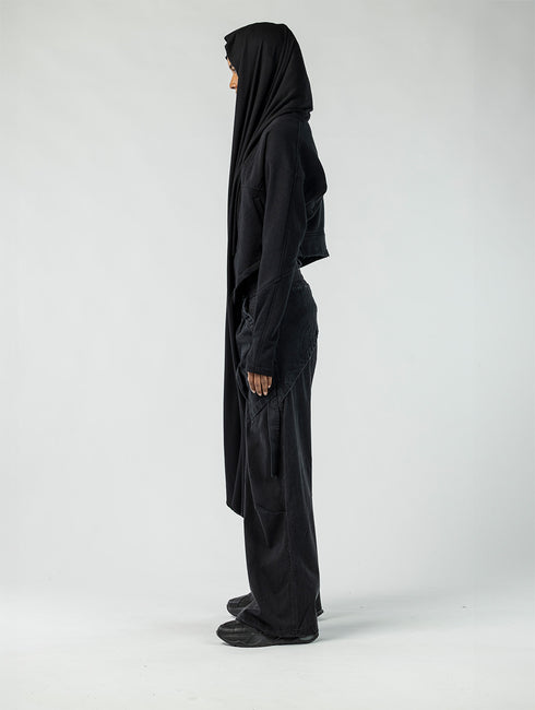 Cropped Cape-Front Cardigan for Women